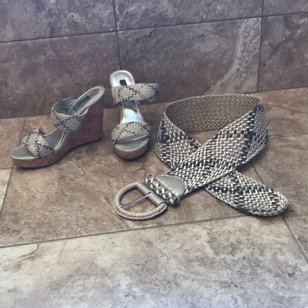 WHBM Size 8 Wedges & Matching Size S Belt